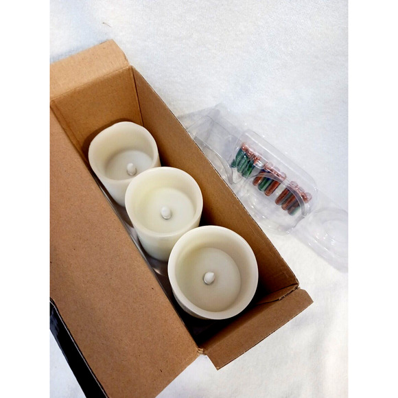 3 PROGRAMMABLE Flameless Candles Vanilla Candles 4 Hour Set Wax flickering flame - Picture 8 of 16
